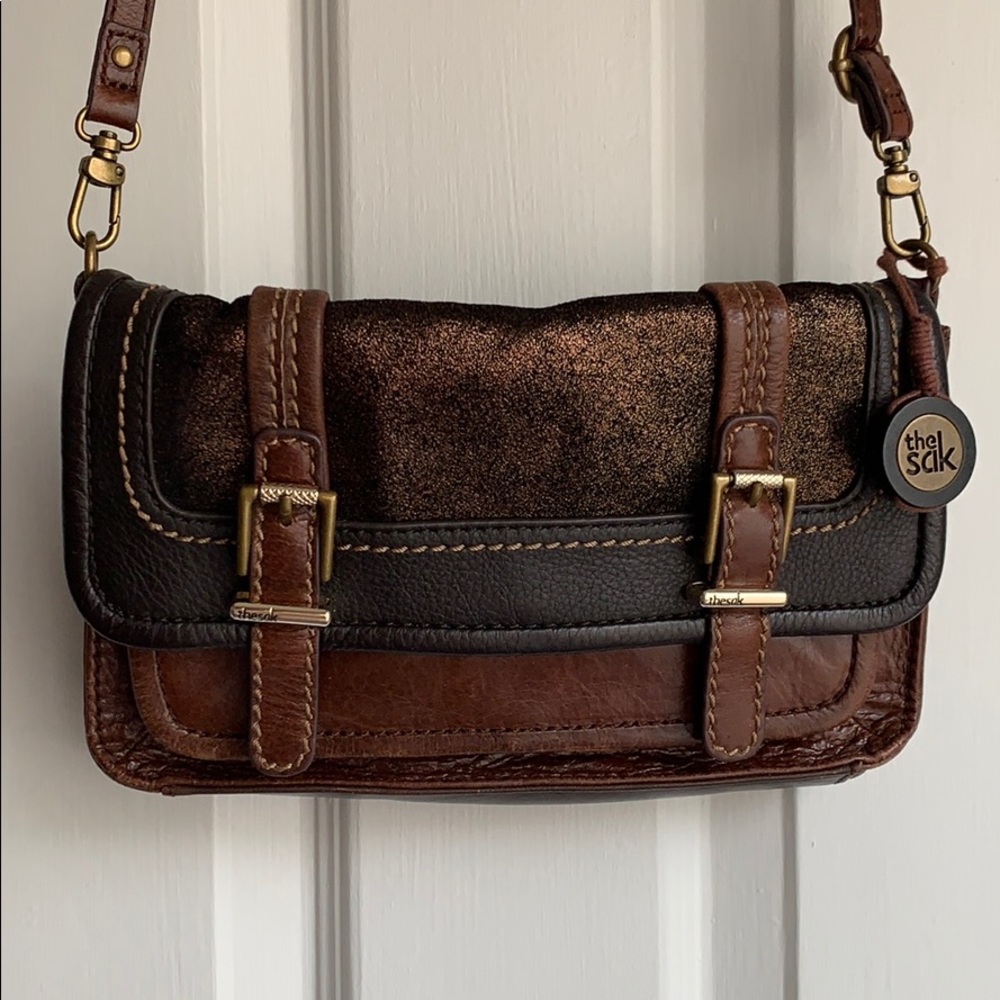 the sak brown leather crossbody purse